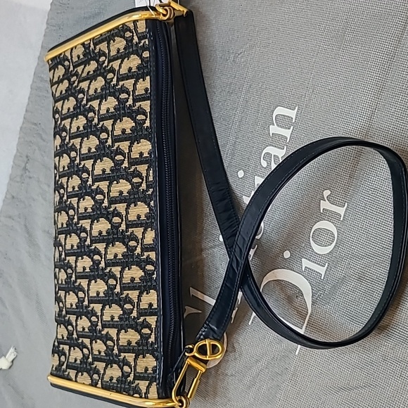 DIOR VINTAGE 1970’S DIORISSIMO CANVAS/LEATHER/GOLD 3WAY CLUTCH/SHLDER/CROSS BODY - Picture 11 of 17